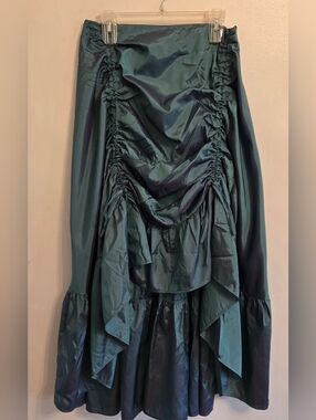 Scarlet Darkness High Low Ruched Skirt Iridescent Green Purple XL